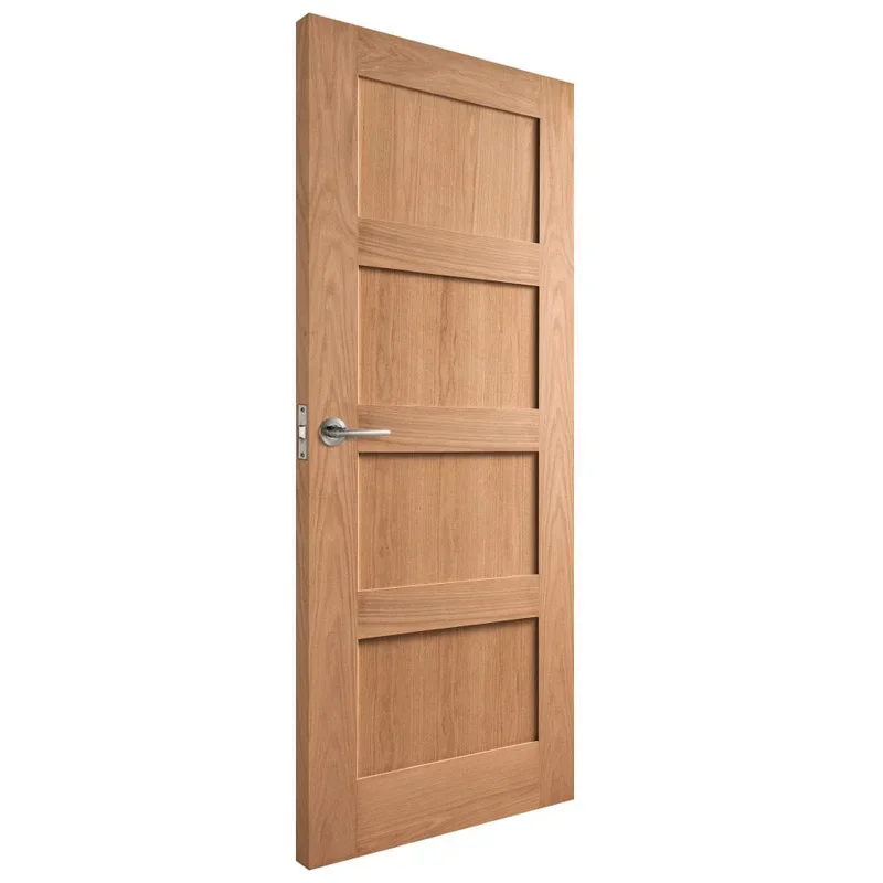 4 Panel Oak Veneer Or White Primed Hotel Design Interior Solid Core Shaker Style Doors