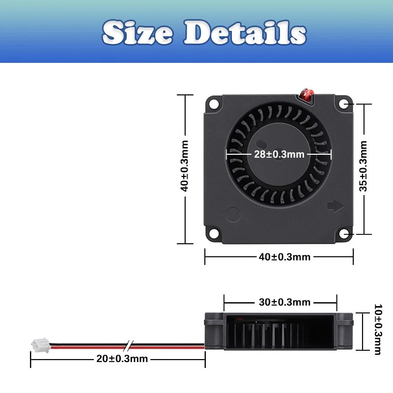 1PCS Gdstime 4cm 40mm 3D Printer Blower Fan 5V 12V 24V 40x40x10mm 4010 Blower Printer Cooling DC Turbo Blower Fan Radial Fans