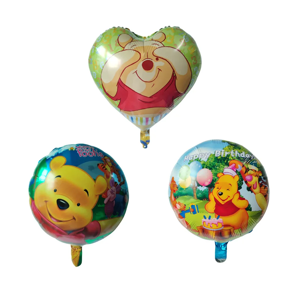 10pcs Cartoon Winnie The Pooh Balloons Set Kids First 6th Birthday Party Decorations Aluminium Foil Globos Baby Shower Gifts