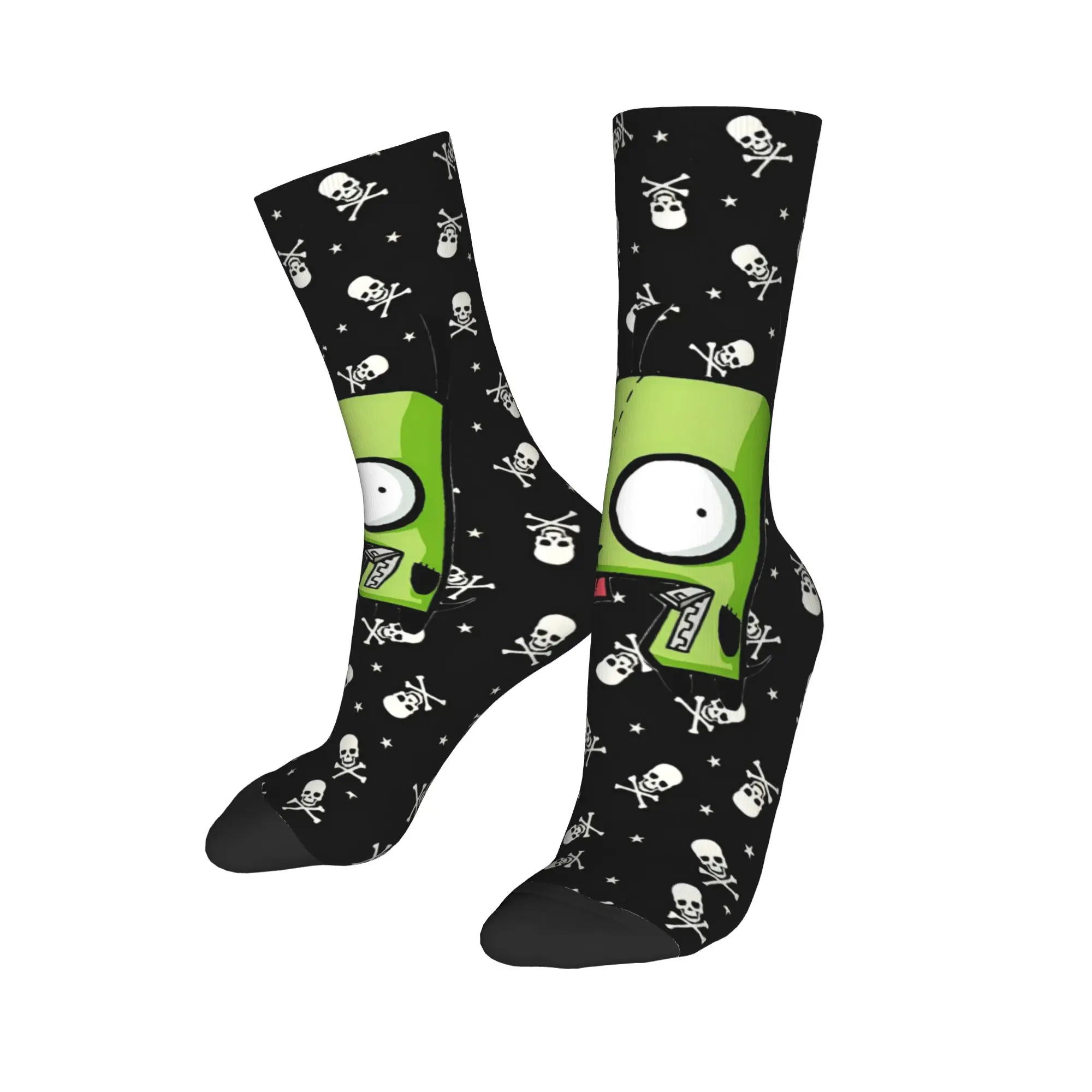 Cartoon Invaders Zims  Socks Men's Women's Polyester Casual  Socks Novelty Spring Summer Autumn Winter Middle Tube Socks Gifts,