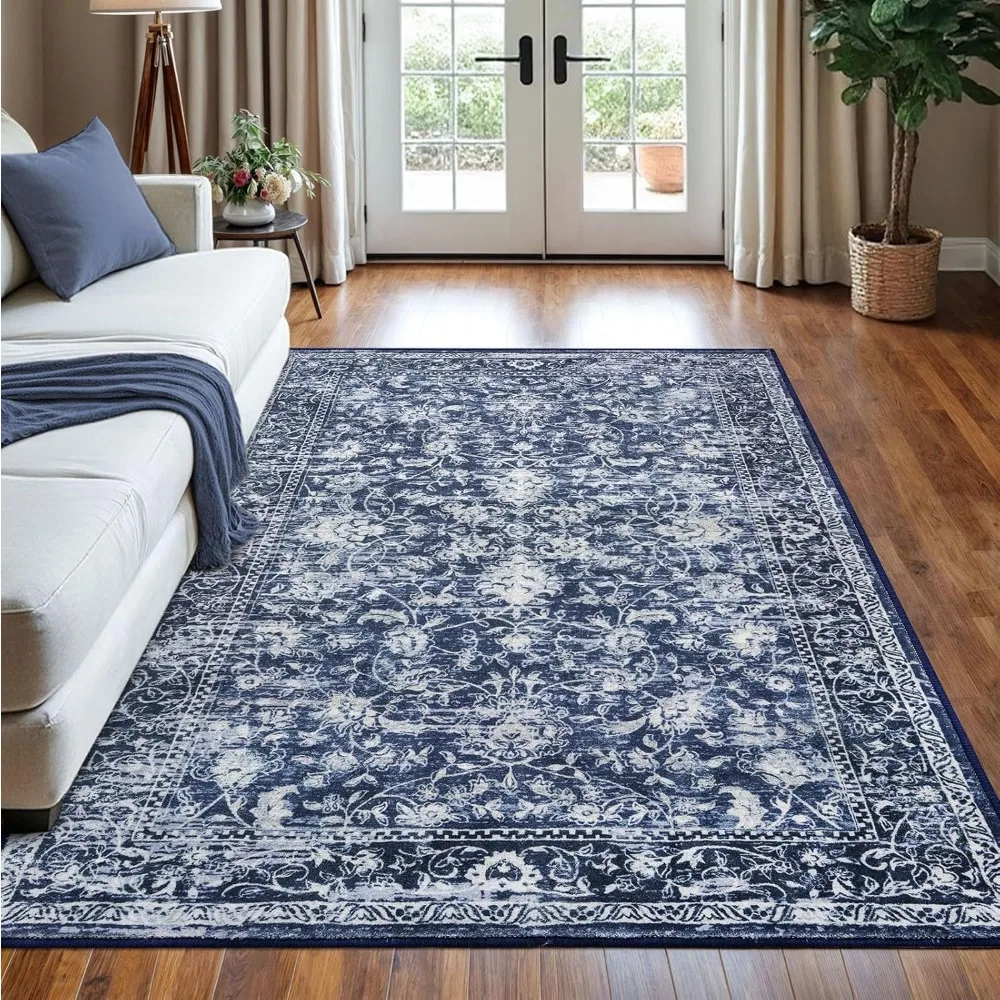 

KILOCOCO Area Rug 5x7 Living Room Rug Washable Printed Vintage Floral Non Slip Soft Rubber Backed Indoor Bedroom Rugs for Laundr