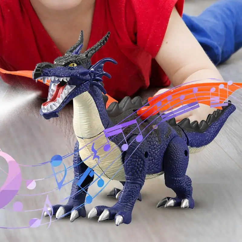 

Spray Dinosaur Cool Light Sound Electric Dragon Simulation Dino Atomize Walking Shaking Head Children Educational Puzzle