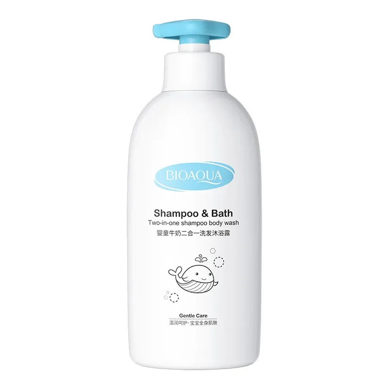 BIOAQUA Baby Milk Two In One Shampoo and Shower Gel Plant Extract Tender, Smooth and Moisturizing Skin Shower Gel