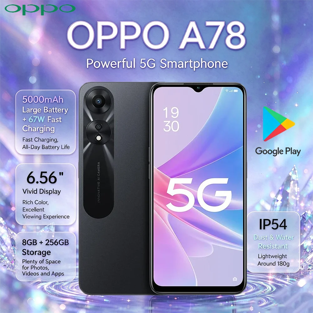 Global Version Unlocked 5G LTE Android Smartphone OPPO A78 6.56