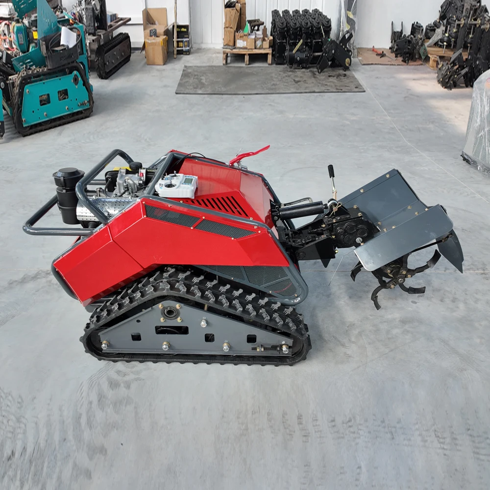 Brush Cutter for Forestry Operations Remote-Controlled Rotary Tiller Grass Shredding Trenching Backfilling AIO Brush Cutter