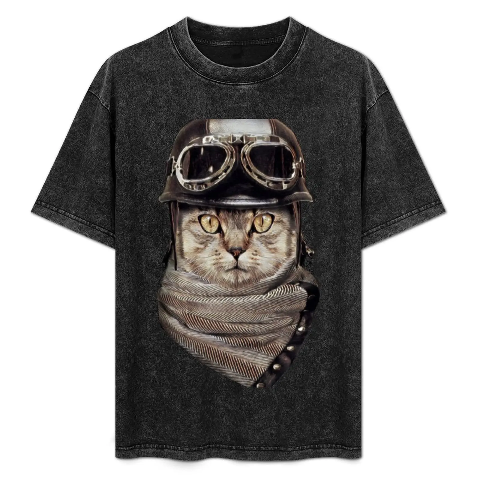 

Motorcycle Cat Biker Helmet Scarf T-Shirt Summer Sports Quick Dry T-Shirt