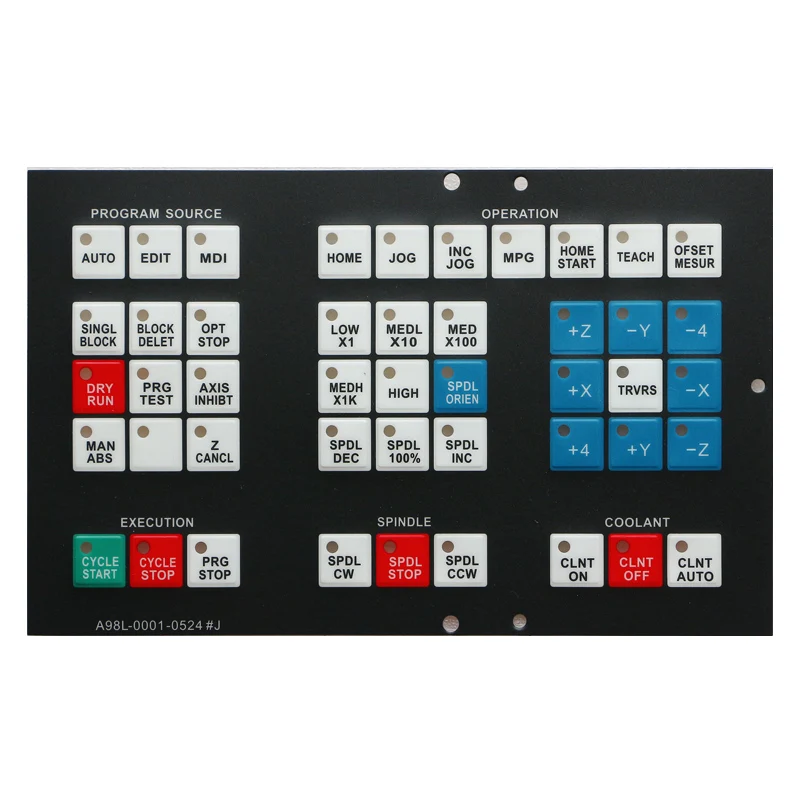 For Fanuc A98L-0001-0524#J Industrial Membrane Keypad Protective Film Overlay