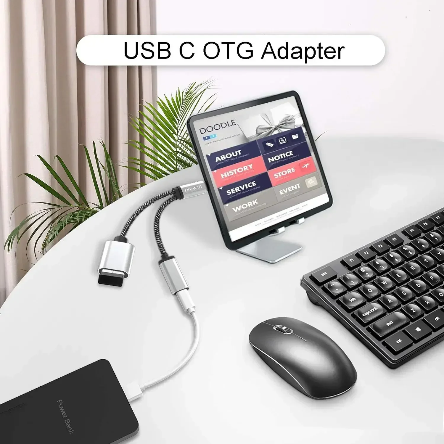 2-in-1 Adapter Cable USB 3.1 Female Head Distributor USB C To USB A C Type Suitable for IPhone 15, Huawei Samsung MacBook OTG