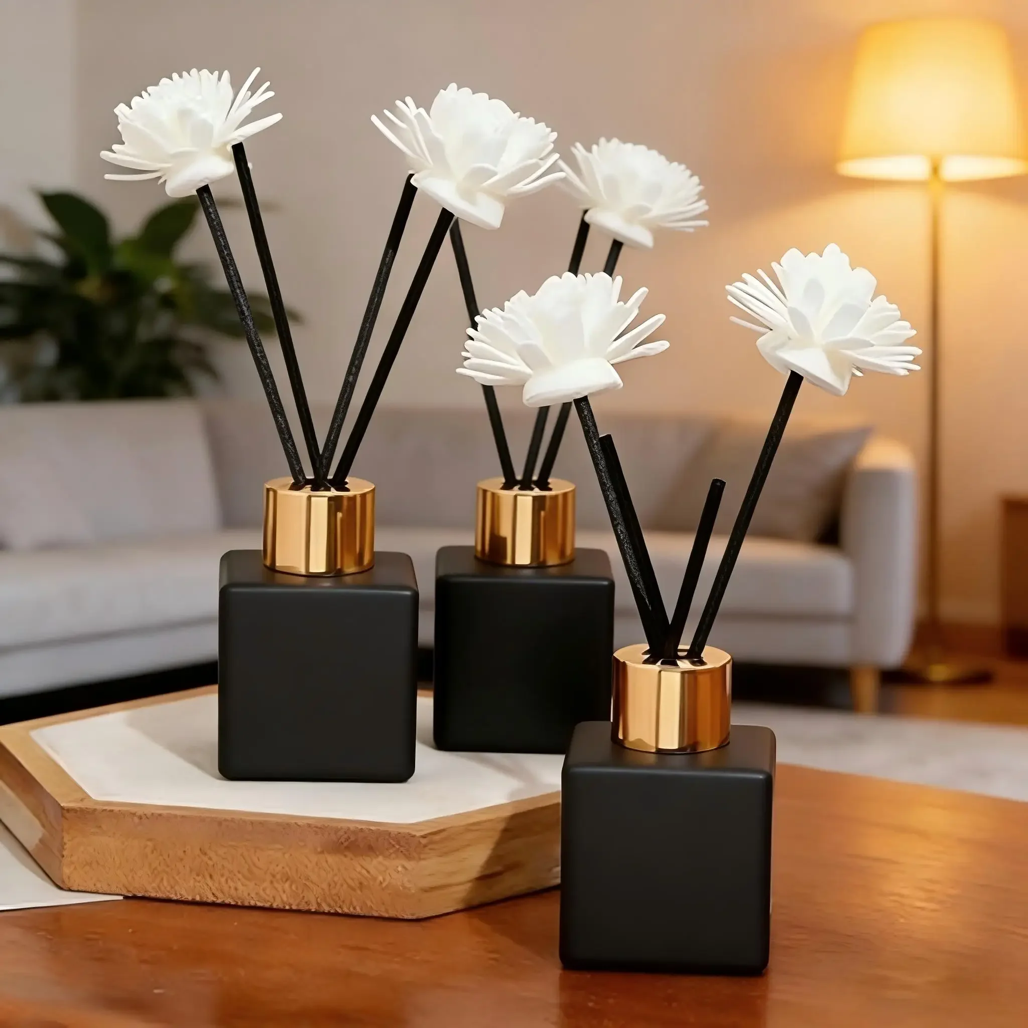 3pcs 1.69oz/50Ml Aroma Bottles Unlit Diffusers Glass Material Multifunctional Dispensing Bottles, Home Decor for Home Bathroom
