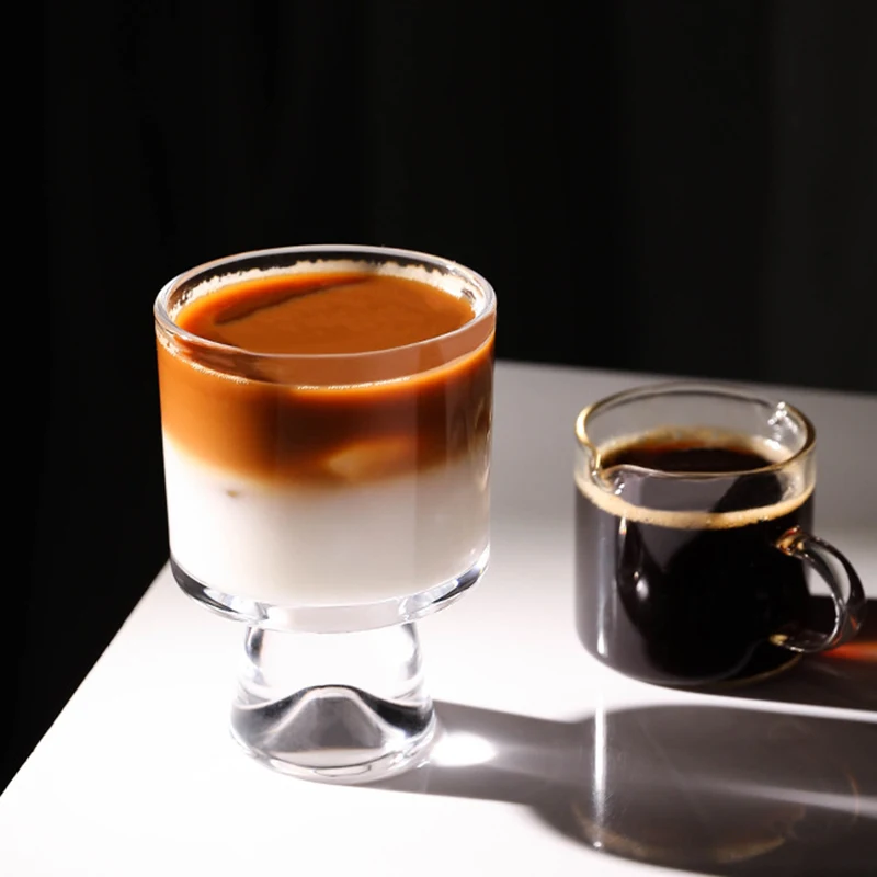 

240ml Coffee Glass Goblet Cup for Pudding Cup Hotel Dessert Snack Cup Home Sana Bowl Yogurt Ice Cream Cup Transparent