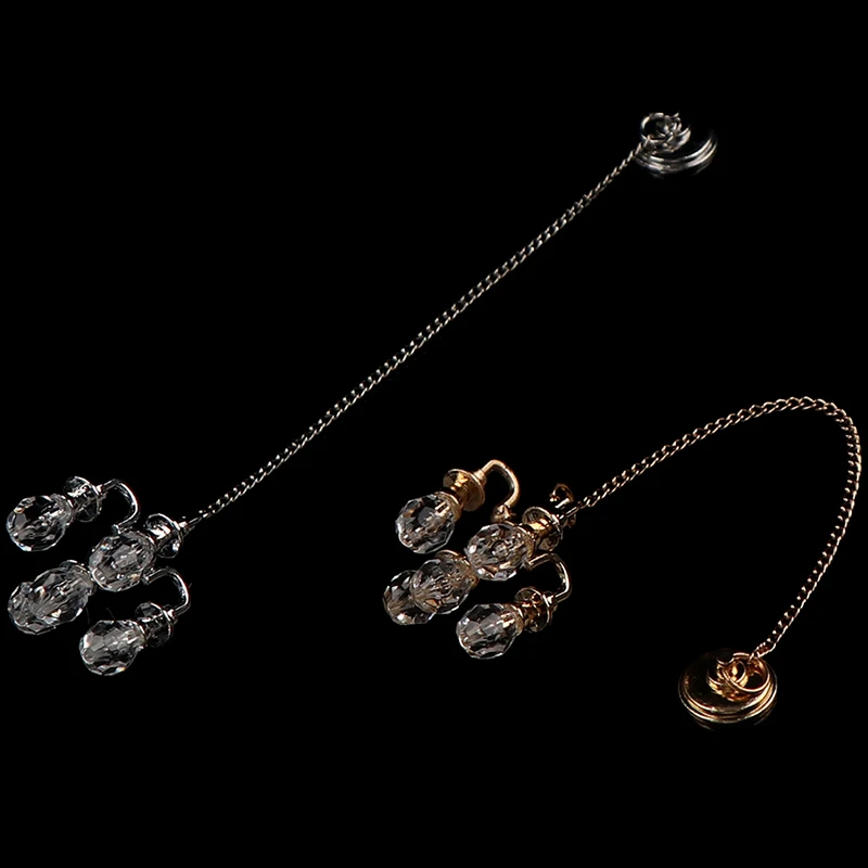 

1:12 мини хрустальная люстра для кукольного домика-светодиодный потолочный светильник с призматическими бусинами, освещение для дисплеев гостиной и миниатюрных диорамов