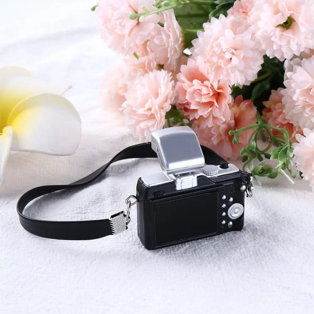 Fashion 1/6  Plastic   1/12  Dollhouse Miniature Camera Mini  Camera  SLR Camera Miniature Digital Camera
