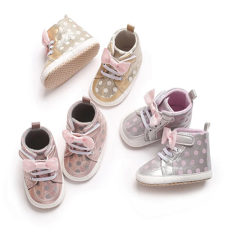 

VALEN SINA Fashionable High Top Spring And Autumn 0-18M Baby Shoes PU Fabric Sole Anti Slip Casual Sports Shoes Walking Shoes