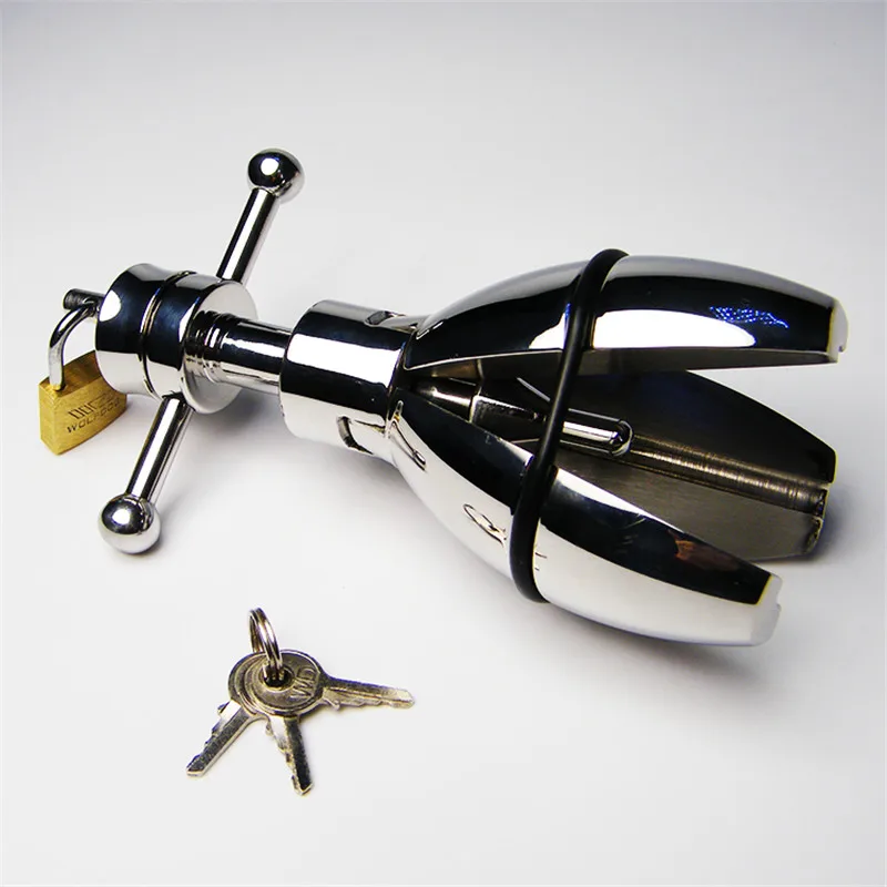 Anal Stretching open tool Adult SEX Toy Stainless Steel Anal Plug With Lock Expanding Ass Appliance Sex Toy Drop shipping