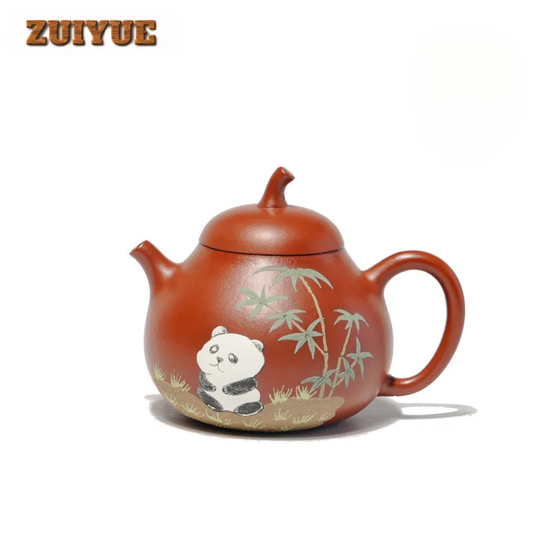 

160ml Boutique Yixing Purple Clay Teapots Handmade Panda Eggplant Pot Raw Ore Zhu Mud Kettle Zisha Tea Set Drinkware Supplies