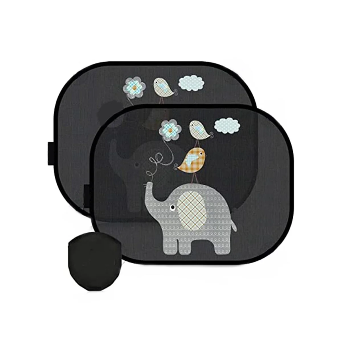 Car Sun Shade Baby with UV Protection, Car Window Sun Shade for Children with Cute Animal Motifs, 44 x 36 cm, Set of 2