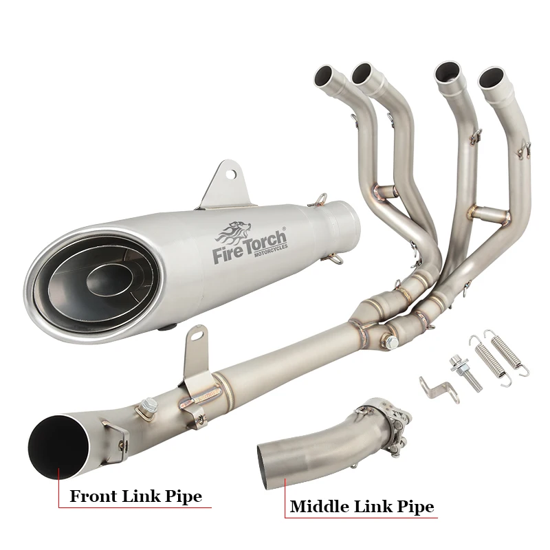 Slip On For KAWASAKI Ninja ZX4R ZX4 RR ZX 4R SE 2023 Full Motorcycle Exhaust System Escape Modified Front Link Pipe With Muffler