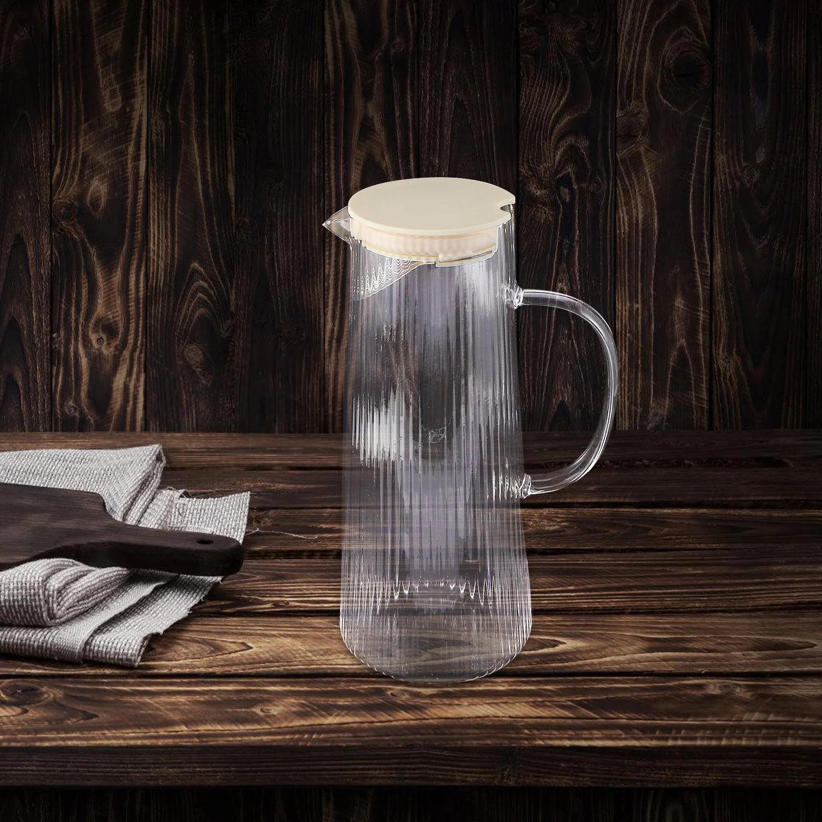 

Glass Water Pitcher with Lid Jugs Lids Juice Iced Tea Carafe for Beverages Jars Fridge