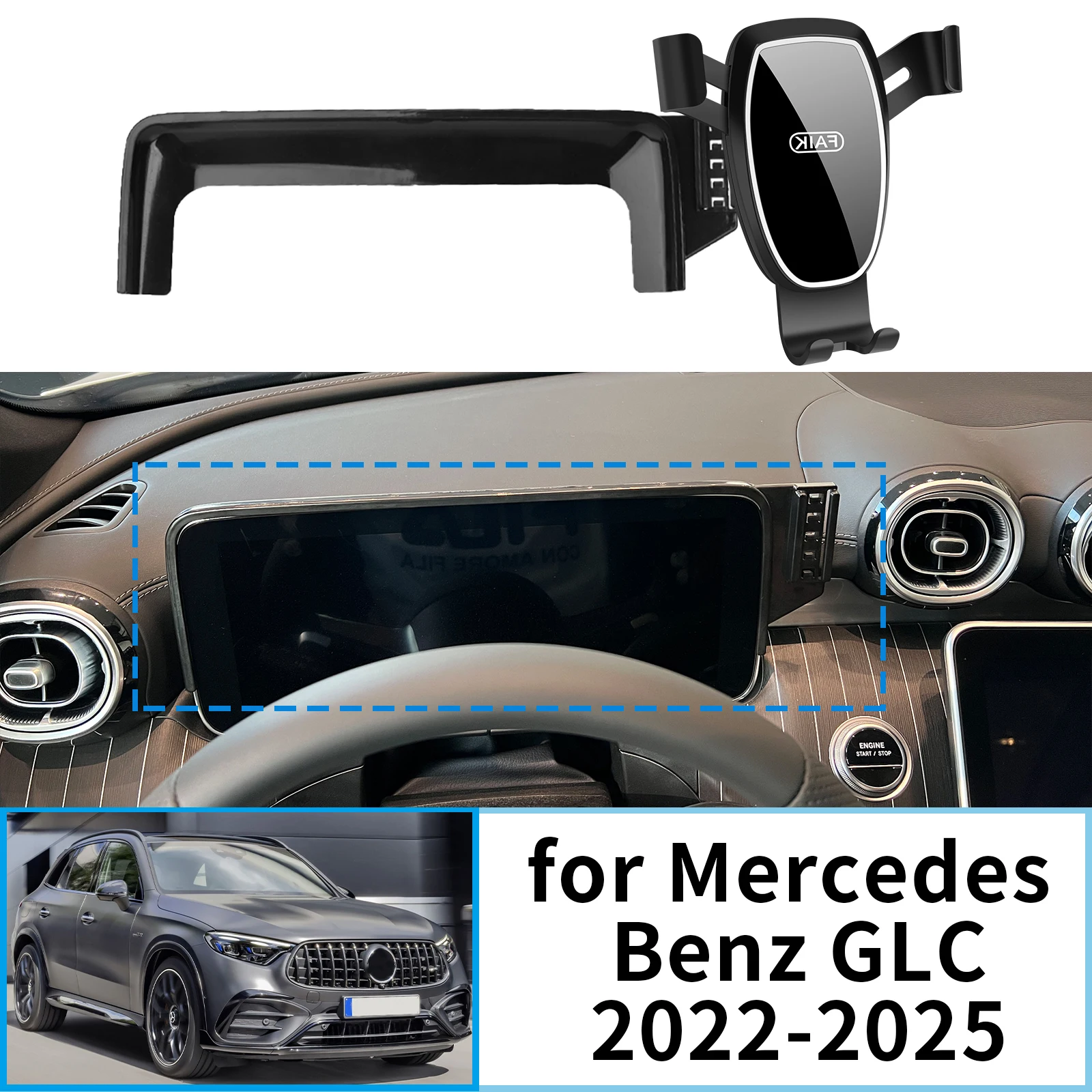 

fit for Mercedes Benz GLC 2021 2022 2023 2024 Coupe Sport Navigation Bracke Screen Base Phone Holder Mount Car ​​accessoires