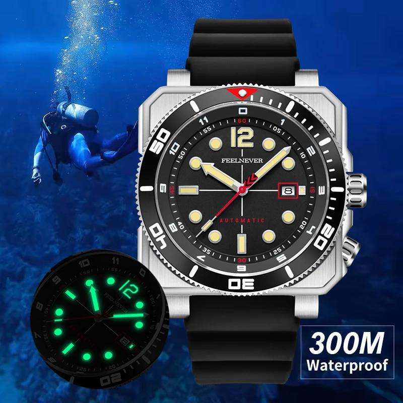 

FEELNEVER New Sports Men's Mechanical Wristwatch 316L Stainless Steel Sapphire Waterpoof Automatic Watches For Men Montre Homme