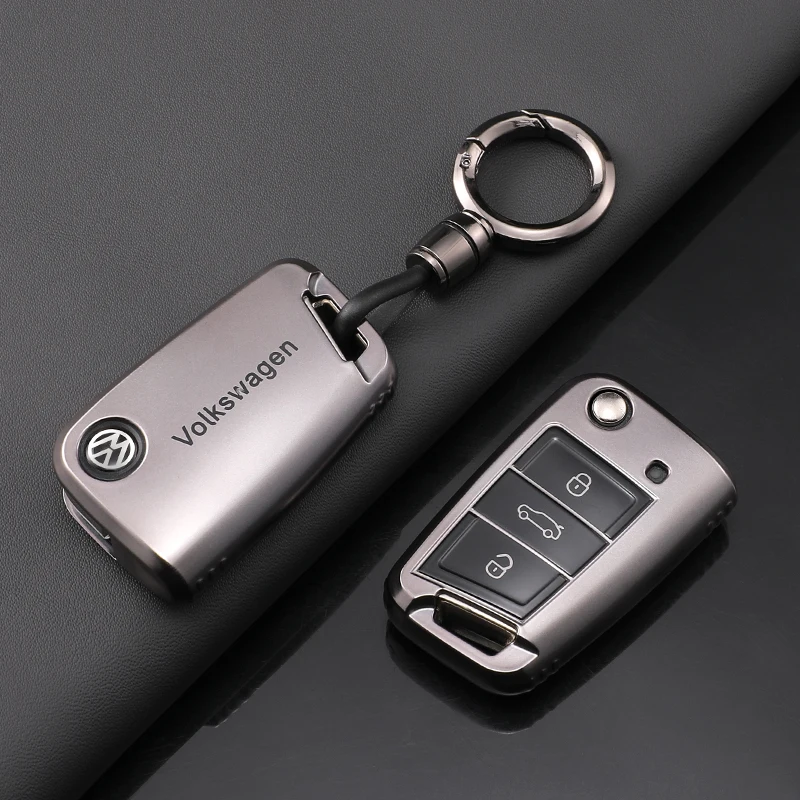New Silver TPU Car Flip Remote Key Case Cover Holder Shell Fob For VW Volkswagen Golf 7 MK7 Tiguan MK2 Auto Keychain Accessories