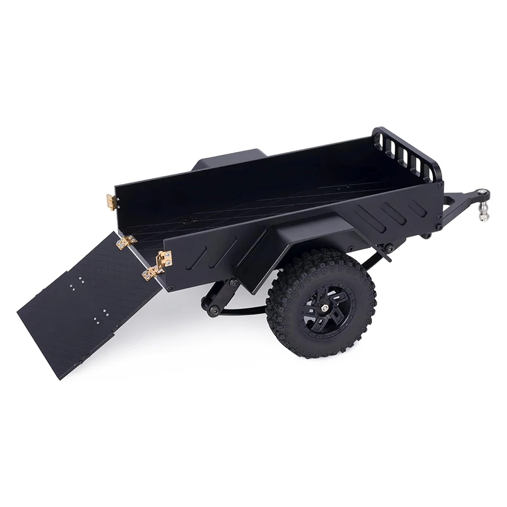 RC 60g Aluminum CNC 1/18 1/24 RC Trailer for 1/18 1/24 RC Crawlers Axial SCX24, AX24, FCX24, TRX4M, Defender, Bronco, K10, F150