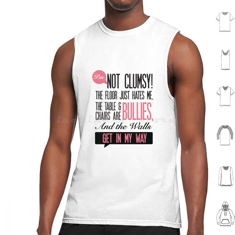 Clumsy Office Humour Print Tank Tops Print Cotton Screen Style Minimalist Funny Sayings Funny One Liner Funny Phrases Funny