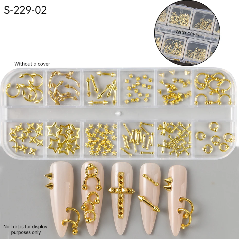 Decorative Punk Rivets Zinc Alloy Mixed Accessories for DIY Crafts Leather Bag Clothing Modification Durable Hardware