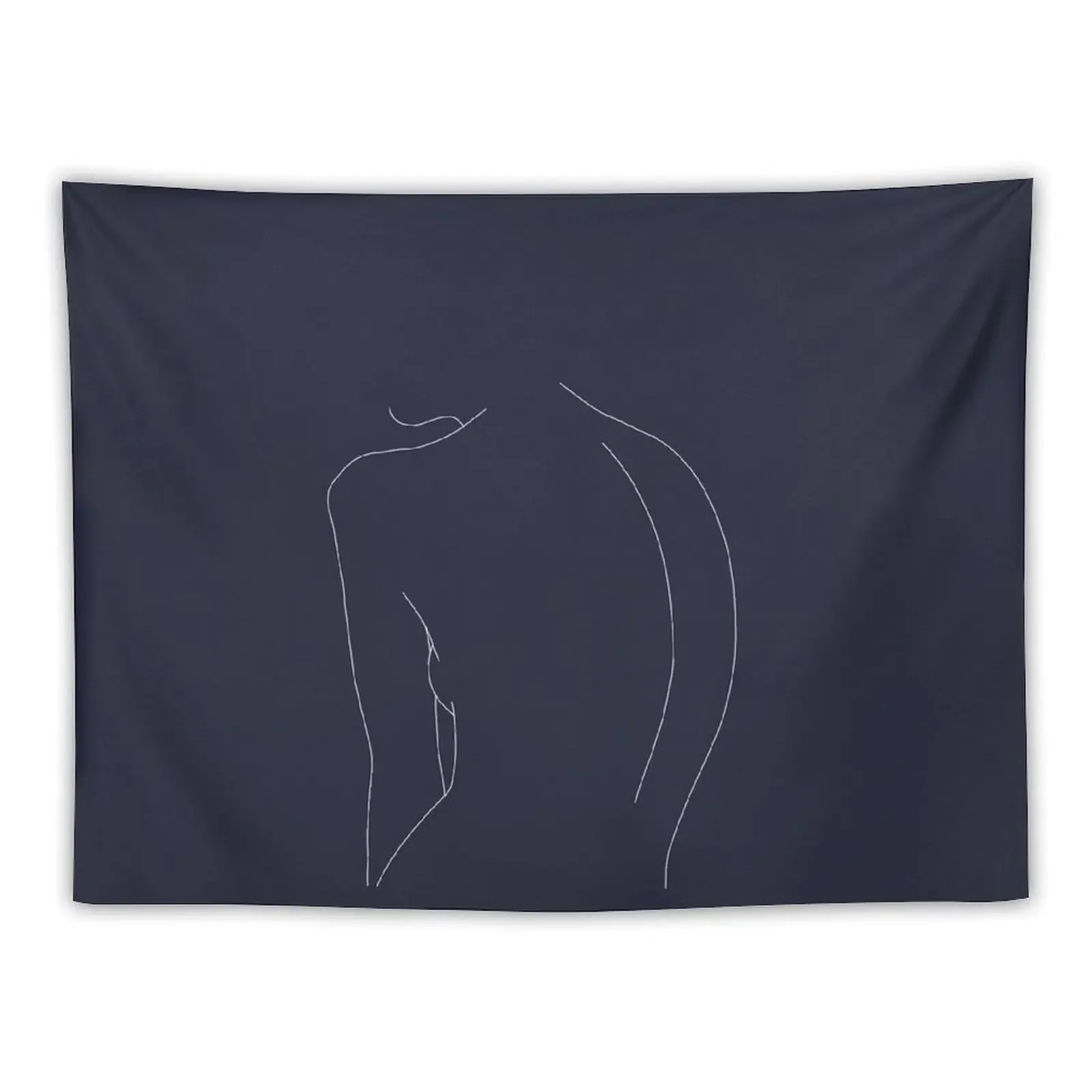 Nude back line drawing illustration - Alex Blue Tapestry Room Aesthetic Bedroom Deco Room Decor Tapestry