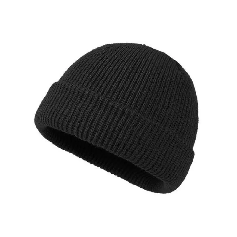 Solid color knitted woolen hat for men and women, hip-hop melon skin hat suitable for keeping warm and cold in autumn and winter