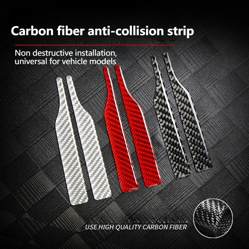 

2pcs Rearview Mirror Anti-collision Strip Carbon Fibre Anti-scratch Strip Car Sticker Decoration Reflective Strip Auto Parts