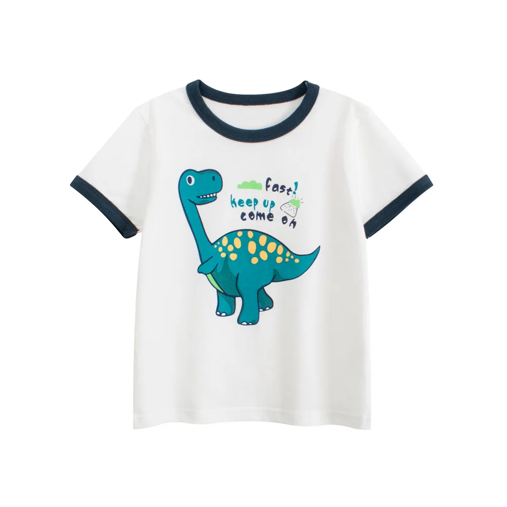 1-9T Dinosaur Print Infant Boy T Shirt Cotton Loose Tee Top Toddler Kid Baby Boy Summer Clothes Short Sleeve Children Tshirt