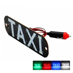 TAXI LED Car Windshield Warning Light Easy Install Auto Accessory Red/Blue/Green/White Cigarette Lighter Plug-in