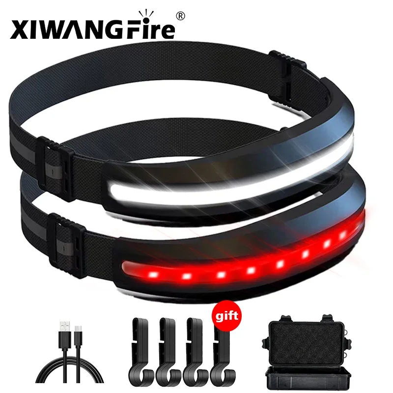 Super Bright COB Headlamp Red and White Dual Light Sources Lamp Work LED Head Lamp Outdoor Camping Fishing Running Headlights