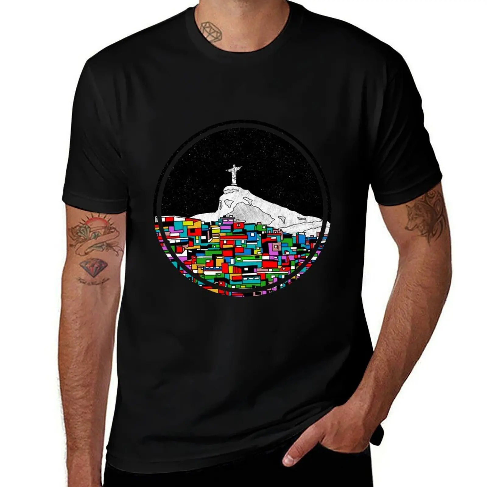 Christ the Redeemer Rio de Janeiro T-Shirt Non-Shrink Basic Cotton T-Shirt