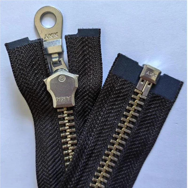 5# 8# 10# 58 To 90cm  YKK Metal Zipper Oversize Open End Gold White coffee black Copper Leather Jacket Tailor Sewing Accessory