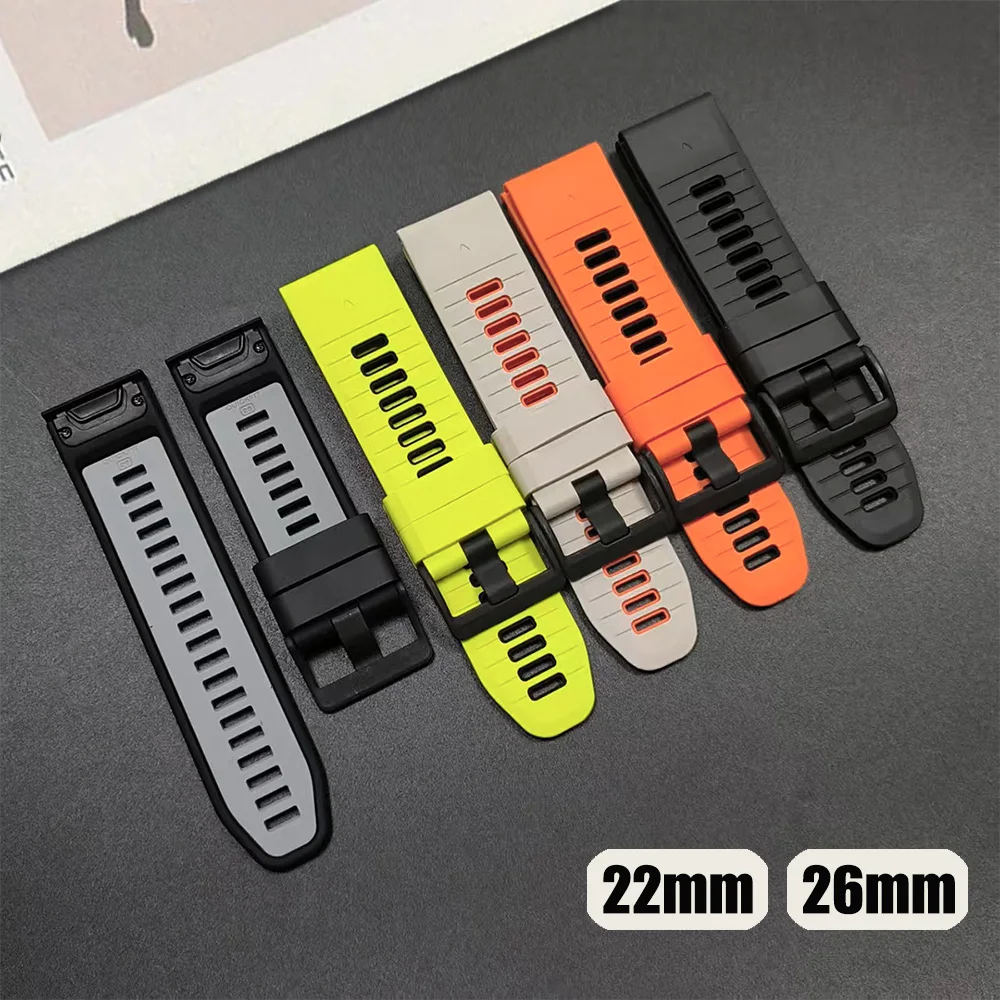 22mm 26mm Silikonarmband für Garmin Fenix 8pro E 7X 7Pro Fenix 6X 6 5X/Epix/Tactix 8/Enduro QuickFit Uhrenarmband 1:1 Offizielles Armband