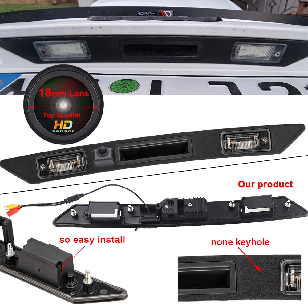 18MM HD Car rear view Camera Trunk Handle For Audi A6 A6L S6 C6 4F 4F2 4FH 4F5 Avant 2004-2011 Audi A4 B6 B7 8EC Avant 2005-2008