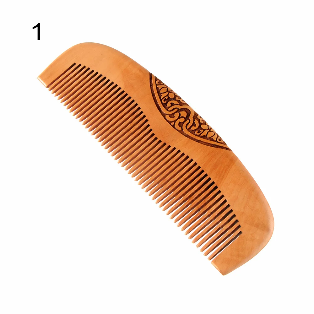 

Handcrafted Head Massage Fine Tooth Beard Comb Peach Wooden Hair Comb Hair Styling Tool