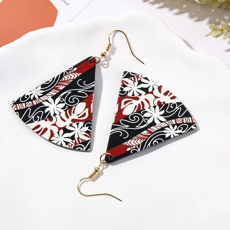 

Colorful Ethnic Style Acrylic Earrings Polynesia Hawaiian Fashion Pattern Earrings for Women Girls Party Wedding Birthday Gift