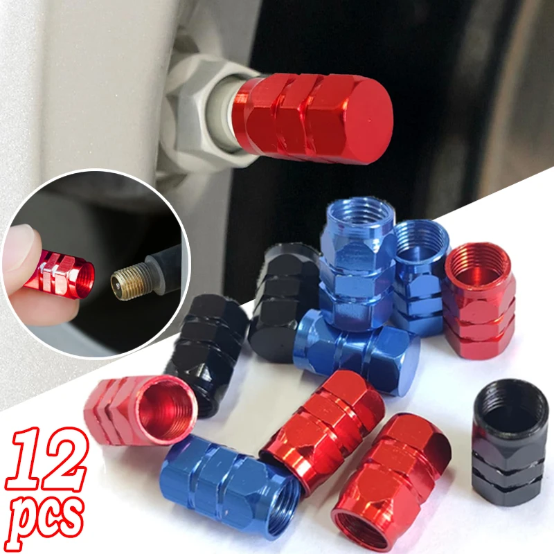 Car Tire Valve Caps Aluminum Alloy Car Wheel Tire Valve Caps Dustproof Car Motorcycle Truck Bike Compatible Valve Caps