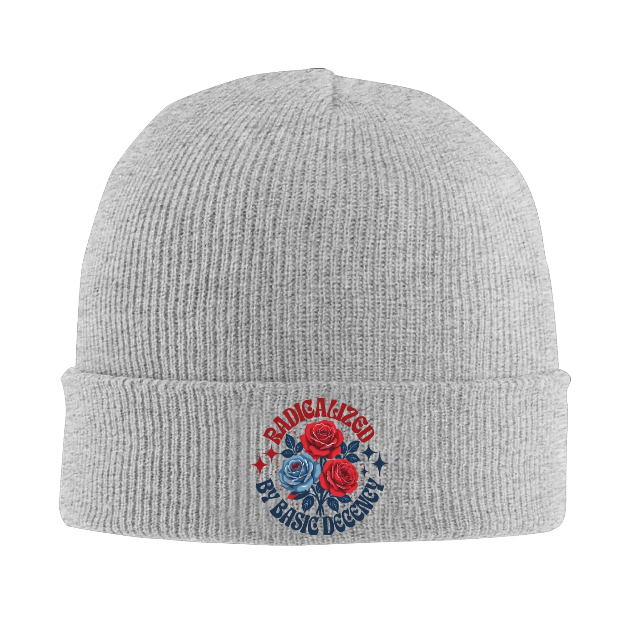 Radicalized by Basic Decency Kindness Hats Autumn Winter Beanies New  Caps Men Women Acrylic Bonnet,
