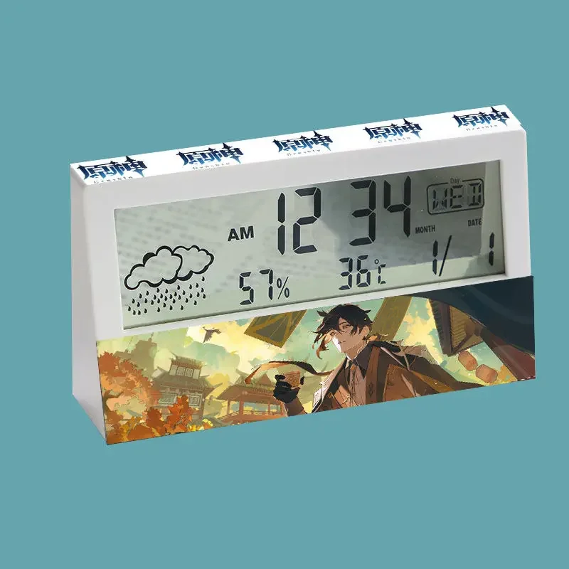 Genshin Impact anime Xiao Klee Ganyu minimalist electronic alarm clock temperature display creative smart clock Christmas gift