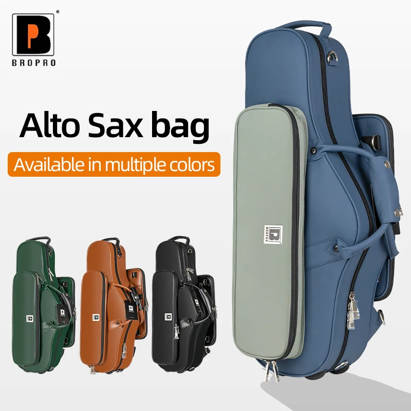 

Bropro Alto Saxophone Case Instrument Leather Case Lightweight Portable Backpack for Carrying and Holding