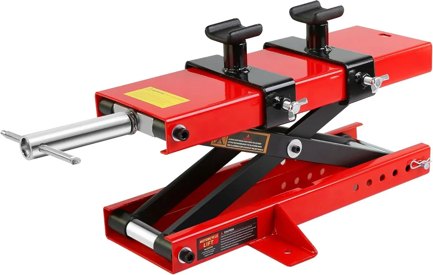 

Motorcycle Scissor Lift Jack Heavy-Duty 1100lbs Capacity Motorcycle Scissor Jack with Safety Pin & Saddle Scissor Lifts for ATV/