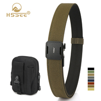HSSEE 110cm/120cm Rigid Casual Belt Metal Automatic Buckle Adjustable Military Tactical Belt Durable Nylon Hard Air Soft Girdle