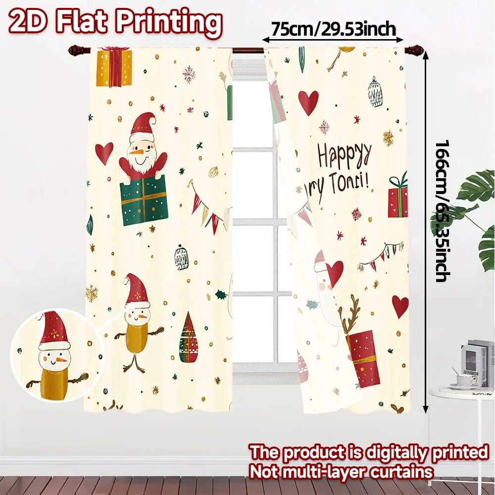 2pcs,Curtains Christmas character seamless (2) Light Filtering Modern Curtains Durable 100% Polyester Fabric Curtains Art Deco