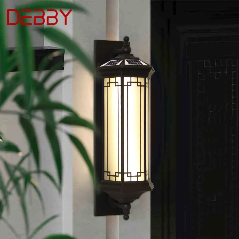 

DEBBY Solar Wall Lamp Contemporary Outdoor Sconce Lights LED Waterproof IP65 for Home Villa Balcony Courtyard