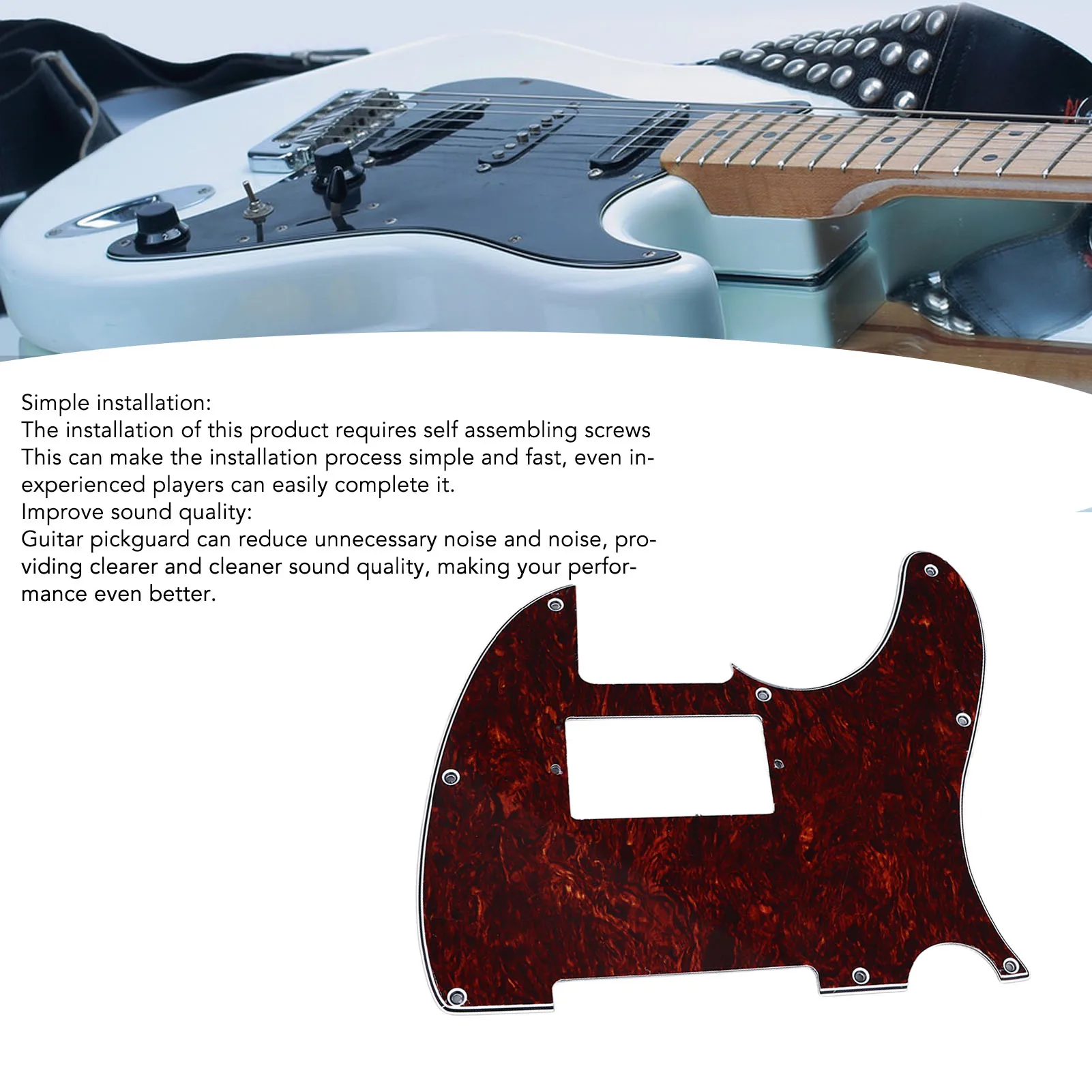 Battipenna per chitarra piastra di protezione per chitarra con riduzione del rumore decorativo antigraffio in PVC per parafango Telecaster