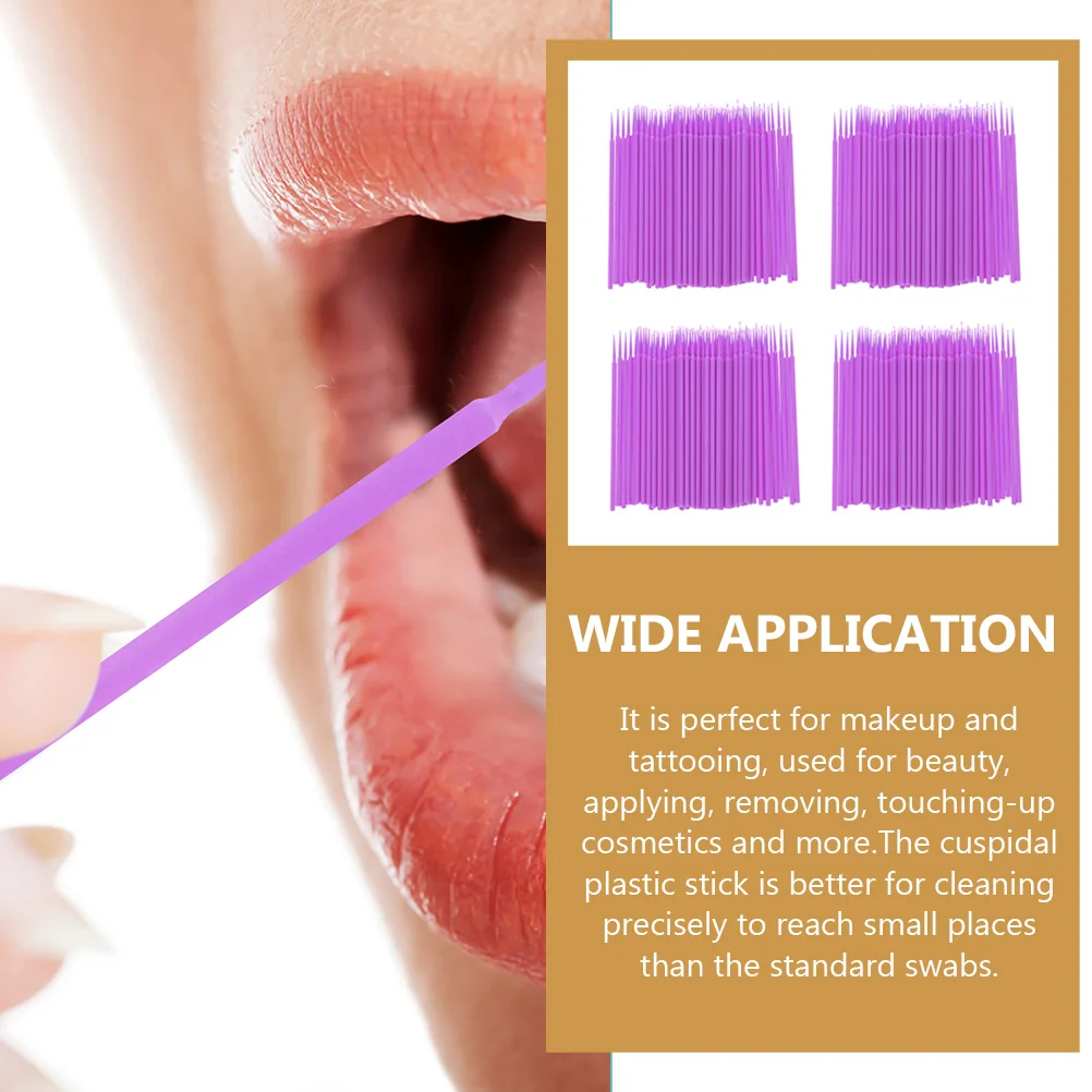 

4 Packs Beauty Cotton Brush Small Area Applicators Cosmetics Plastic Eyelashes Disposable Brushes Accessories Swabs
